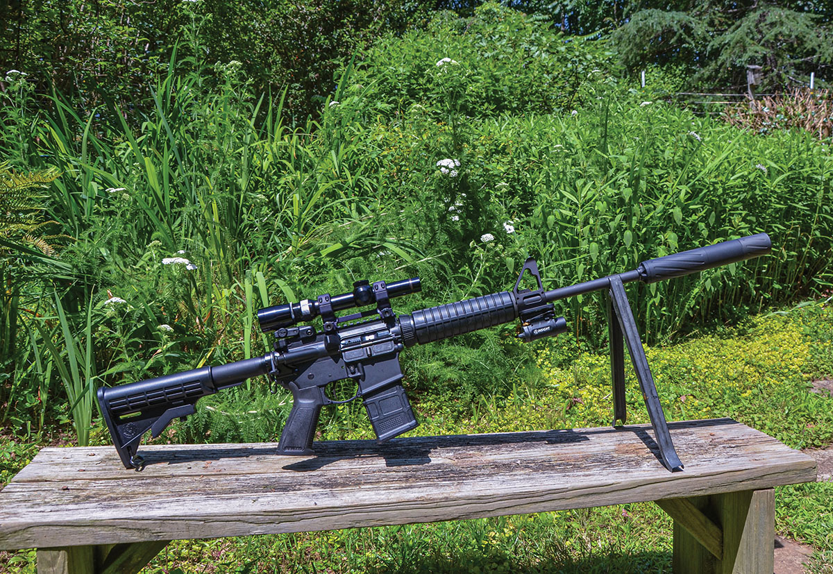 While a .30-caliber suppressor like the Banish 30 on this Ruger AR-556 is not quite as efficient at suppressing noise as a .22-caliber specific suppressor, the difference would go unnoticed by most shooters.